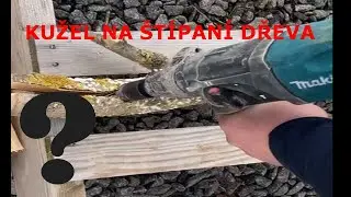 Štípací trn - kužel na vrtačce - příprava dřeva na topení
