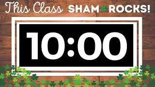 Shamrock Classroom Digital Timer, March Countdown timer, 10 minutes