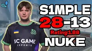 s1mple 28-13 | Rating: 1.88 | SoloQ +VOICE | FACEIT EU RANKED | nuke | Apr 25, 2026