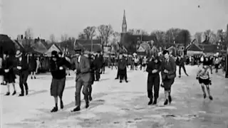 Korte ijsvreugde - The joy of ice skating -(Netherlands) 1930's