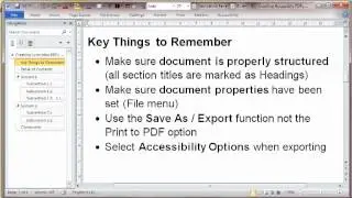 How to create an accessible PDF in Microsoft Word 2007 and 2010