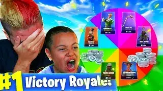 1 Kill = 1 FREE SPIN For $$$ V BUCKS And CHALLENGES For My Little Brother! FORTNITE SPIN THE WHEEL