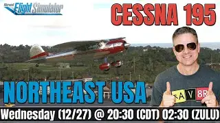 LIVE | MSFS | Cessna C195 Businessliner | KCQX & KPVC Payware | GA | TCA Boeing Yoke + Virpil Pedals