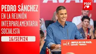 Pedro Sánchez preside la reunión interparlamentaria socialista