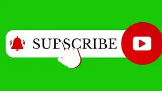 Subscribe Button Animation On Green Screen Background.