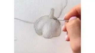 Урок по живописи : баклажан с чесноком