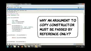 why argument to a copy constructor is taken by reference | C++ Programming