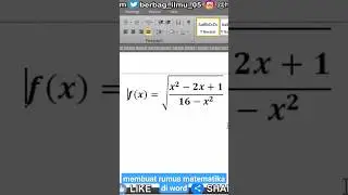 cara membuat rumus matematika di word #shorts #word #simplenewsvideo #yearofyou