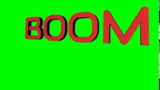 60FPS Boom! Exploding Text Shaking Effect Animation Green Screen