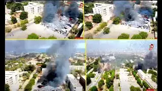 UCAD:Le chapiteau de la Fac droit, un bus et une partie de la BU inc&ndiée Images Drone
