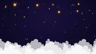 ☁️🌈 Night Stars Moon Clouds 🌛✨ - Free Cartoon Background Loop 3 of 6