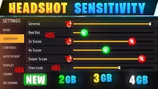 Headshot sensitivity 🔥 || 2GB-3GB-4GB Mobile headshot sensitivity setting ✅ || Free fire setting