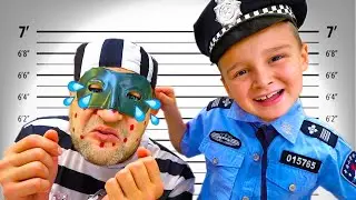 Адам и папа играют в полицию | Адам и Алиса весело играют вместе с папой
