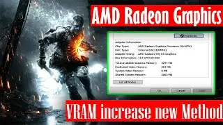 How to AMD Radeon Graphics VRAM increase 1GB 2GB 3GB 4GB New Method