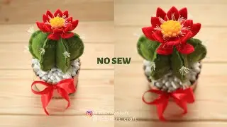 (NO SEW) Felt Cactus || #DIY HANDMADE CACTUS & Popsicle stick pot Ideas || S Nuraeni