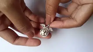 Sterling Silver, Angel Wings, Chime Ball Pendant CH 478