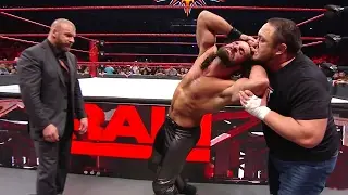 wwe raw triple h returns samoa joe attacks seth rollins