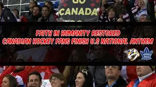 Faith In Humanity Restored : Canadian Hockey Fans Finish U.S National Anthem After The Mic Cuts Out