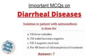 Diarrheal diseases questions with answers।। Important mcqs