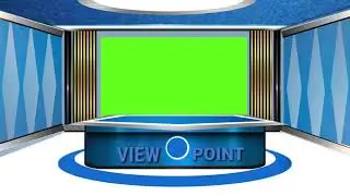Green screen virtual studio for news & analysis with solo/ 2 anchors.