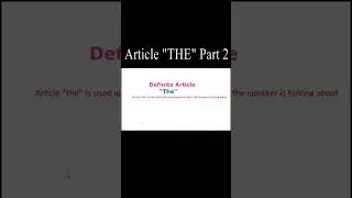 How to Use The - Articles in English Grammar 