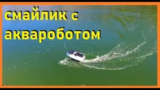 смайлик  с аквароботом на воде