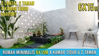 Rumah 6x15 meter fasilitas super lengkap 4 kamar tidur, ada taman didalem juga!!