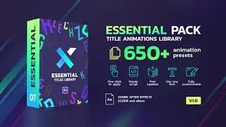 TypeX   Essential Pack  Title Animation Presets Library by RoyalFX || After effects template