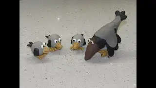 Ворона из полимерной глины, мультик 
