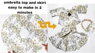 For 6 months to 1 year baby Umbrella top and skirt cutting and stitching tutorial only in 2 minutes