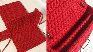 Como fazer bolsa de crochê com divisoria