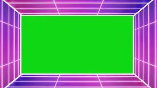 Neon Lights Tunnel Wedding Frame Green Screen Video