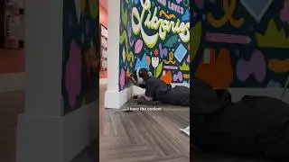 exposing my real job (again) 👀📚🎨 #artist #mural #painting #muralart #library #booktube