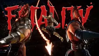 Scorpion performs his fatalities on every character MK11