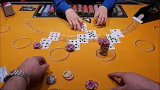 Over $10,000 SPLITS On High Limit BLACK JACK Table
