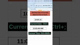 Excel Date & Time Shortcuts (Save HOURS of Work!)