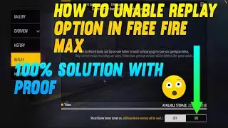 How Enable/On Replay Option In Free Fire Max Problem Solve Watch Full Video  Dillu Gaming 