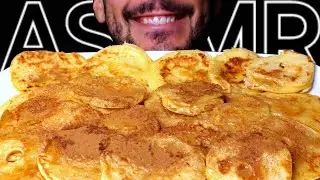 ASMR MAPLE SYRUP CINNAMON APPLE PANCAKES (EATING SOUNDS) NO TALKING MUKBANG