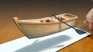 3D Trick Art on Paper   Floating boat   Optical Illusion