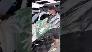 Wrapping Our Widebody GT In A Supergloss Onium Green 🔥 #carwrap #vinylwrap #carwraps #paintisdead