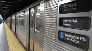 IND Fulton Street Line: Queens-bound R32 A Express Train@Broadway Junction