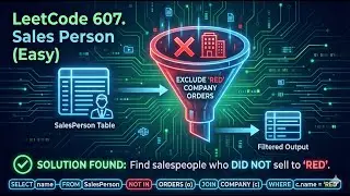 Solve LeetCode 607 in Minutes! | Sales Person SQL Solution (NOT IN Clause)