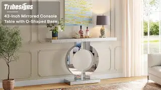 Tribesigns Mirrored Console Table with O-Shaped Base - NY152 #homedecor #interiordesign