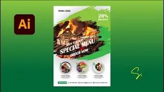 Food Restaurant Flyer Design With Grunge Texture | Adobe Illustrator CC | SU Official @suofficialbd