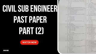 Civil sub-engineer past paper||civil engineering test part (2)|| civil engineering||sub engineer