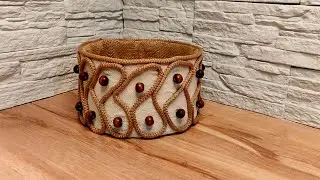 Organizer from rope and an old box #1