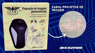 Lanterna traseira bicicleta com projeção de símbolo de bike no chão