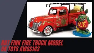 Auto World Rat Fink Fire Engine Scale Die Cast Model with Resin Figurine by Auto World AWSS143