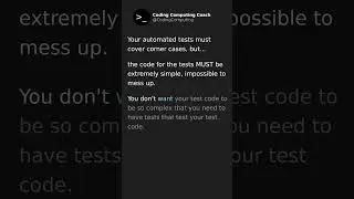 What your Tests should and should not be like...
