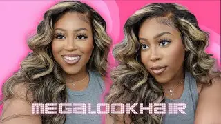 Honest Review! MegaLookHair Balayage Platinum Blonde Highlight Bodywave Frontal Wig | JanaeMarie